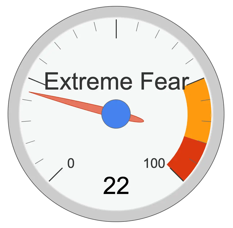 Extreme fear in cryptocurrency market