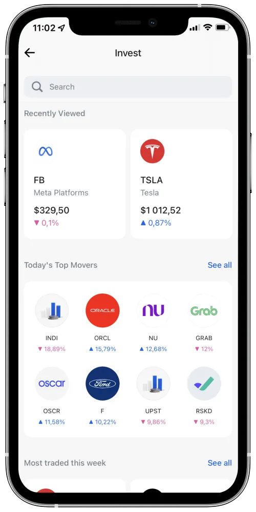 Revolut stock trading section - Revolut investing review