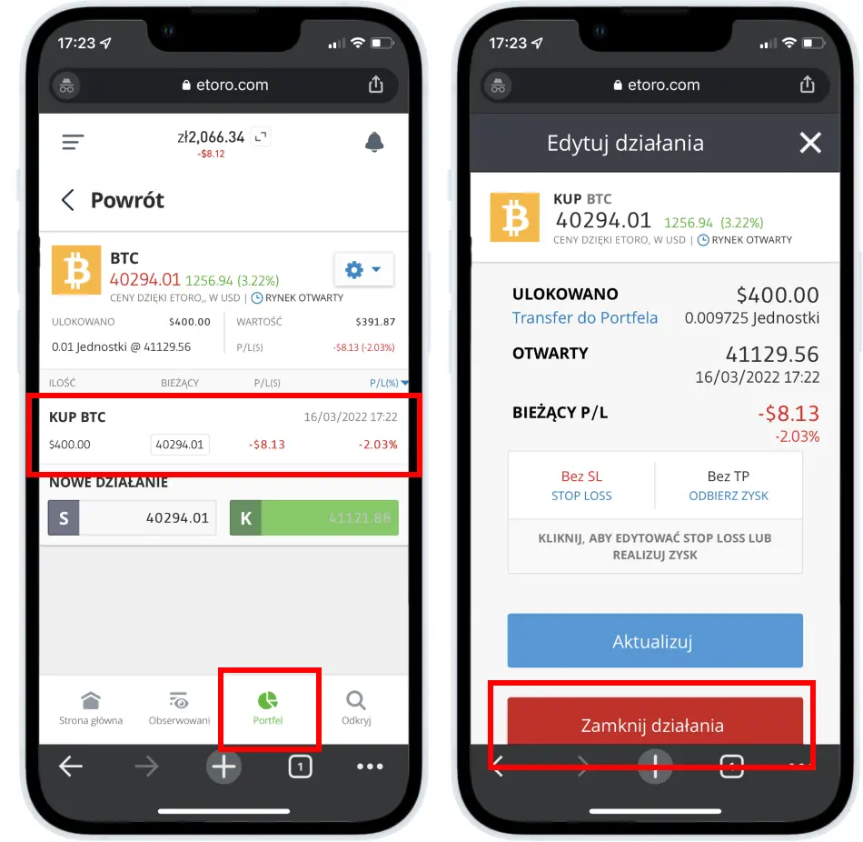 Sprzedawaj kryptowalute na eToro